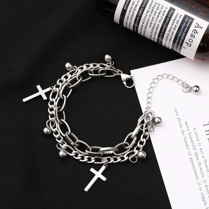 Double Crucifix Bracelet