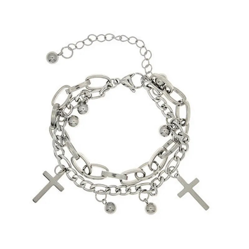 Double Crucifix Bracelet